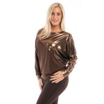  Formázott divatos passzés felső aranybarna-csoki