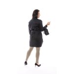 Hosszú ujjú galléros ing tunika kötővel (FEKETE)