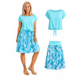 Wave márványos türkiz szoknya